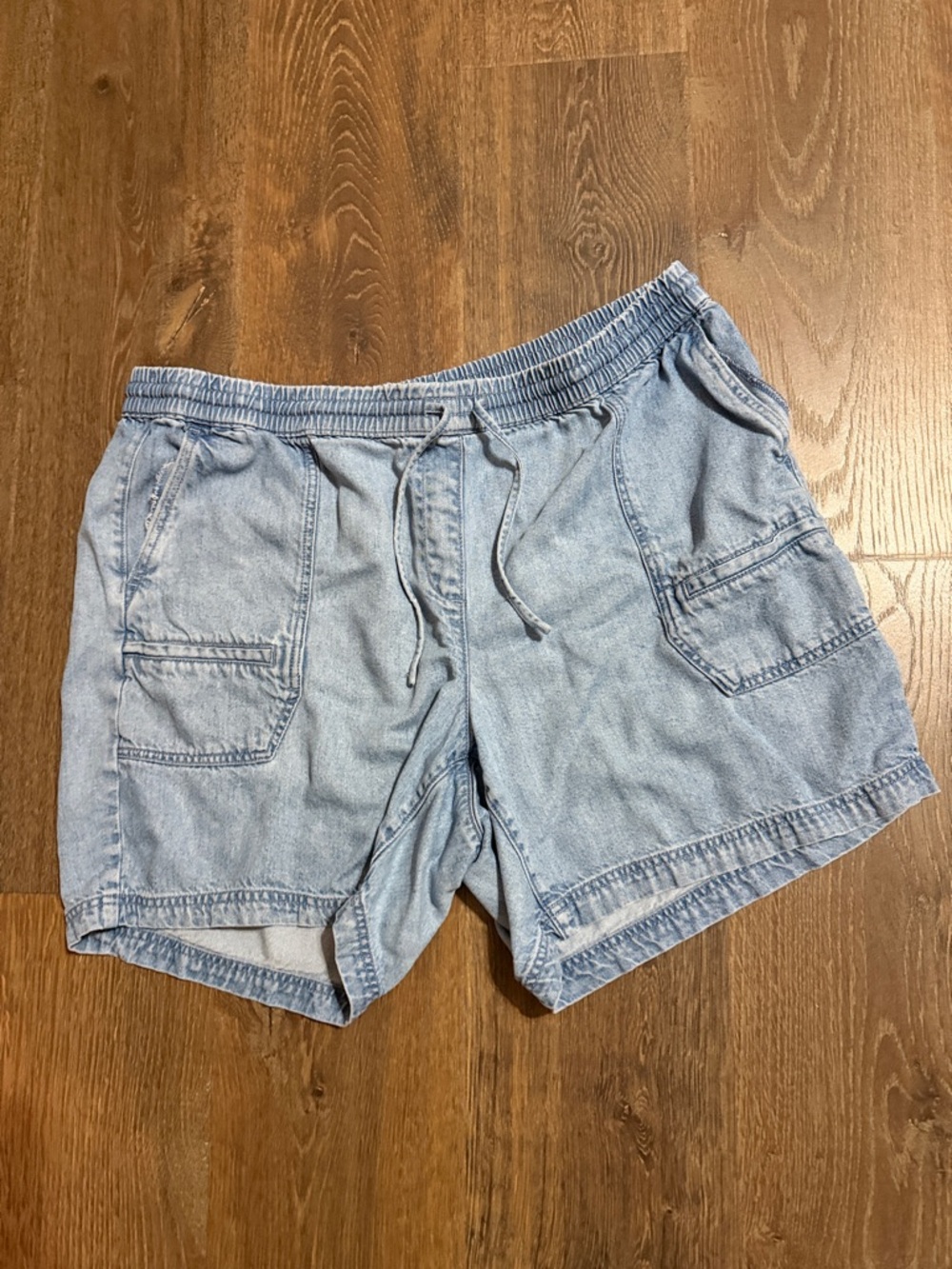 Talbots Light Blue Elastic Waist Denim Shorts